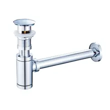 Bathroom Basin Bottle Trap Pop Up Drain Stopper with Overflow,Sink Drain Kit Siphon Waste P-TRAP Drain Chrome