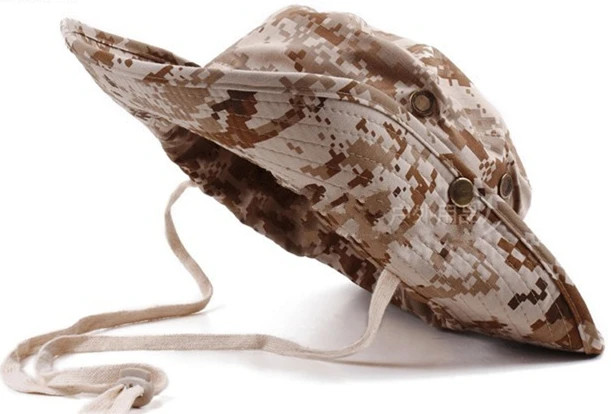 Тактические страйкбол Снайпер камуфляж Boonie шапки непальская Кепка Мужская Американская армейская Военная солнцезащитная Кепка камуфляжные шапки - Цвет: Sand