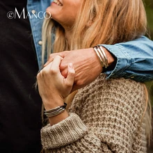 Браслеты на руку eManco, Мода Многослойные пару кожаные браслеты для женщин, браслет «Лучший Друг», ювелирное изделие для женщин