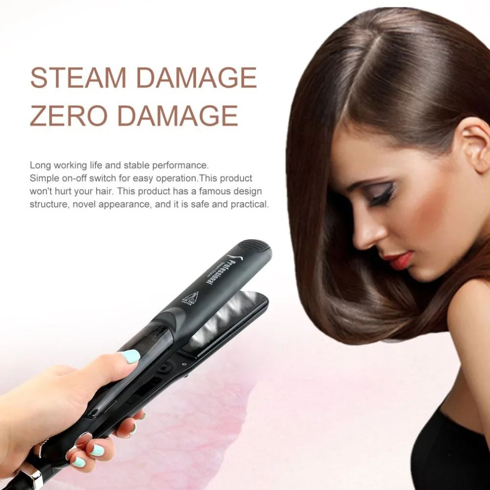 

New Professional Hair Straightener 450F Ceramic Vapor Steam With Argan Oil Infusion Steam Flat Iron Ceramic Vapor Fast Heating
