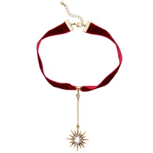 Statement necklace Simple Ribbon Star Pendant necklace women choker necklace