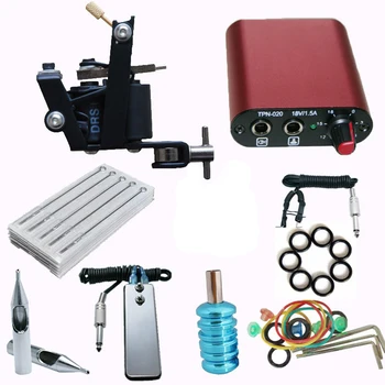 

Tattoo Machine Set 1 Tatoo Guns Red Black Inks complete tattoo kit Liner With Power Supply Forever Make Up Tattoo ART Cosmetics