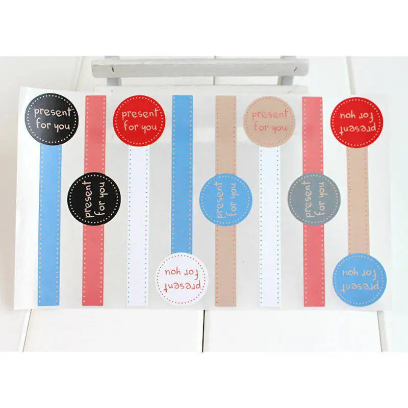 10 Sets 2.5 *10 cm Paper Adhesive Sticker Letter Printed Birthday Candy Toast Gift Box Flower Package Label Seal Scrapbook DIY