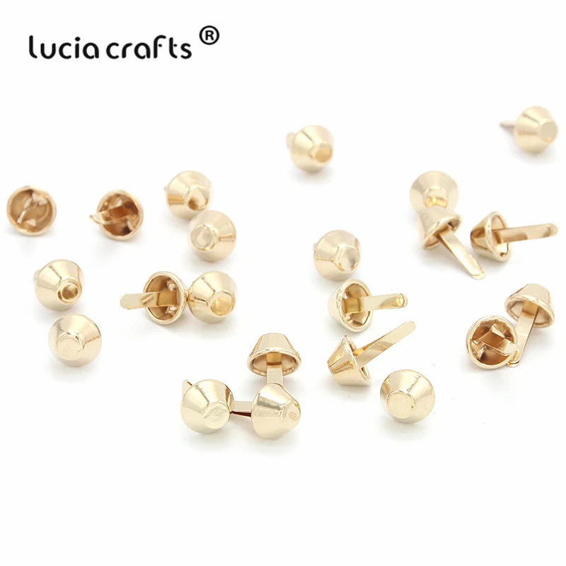 Lucia crafts, 50 шт./лот, 10 мм, розовое золото, Круглый/ковш, для скрапбукинга, украшение, застежка, Brads, сделай сам, металлические принадлежности для рукоделия, G0915