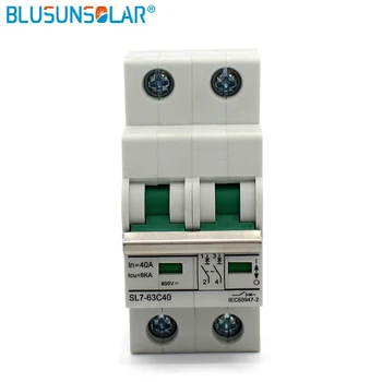 

2P 63A 440V/550V/800V DC Circuit Breaker for PV Solar Energy Photovoltaic System with C curve Certificated Din Rail Mounted
