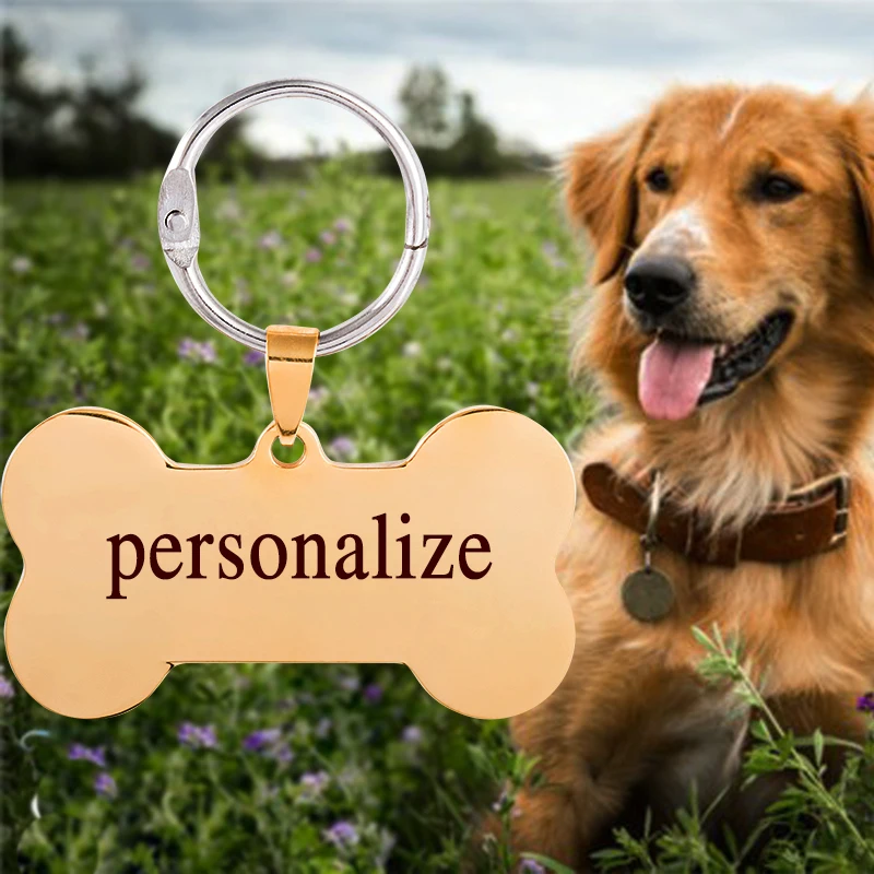 

2018 New Stainless Steel Personaliza Dog Tag Custom engraving Cat Name Tel ID label Laser Multiple languages