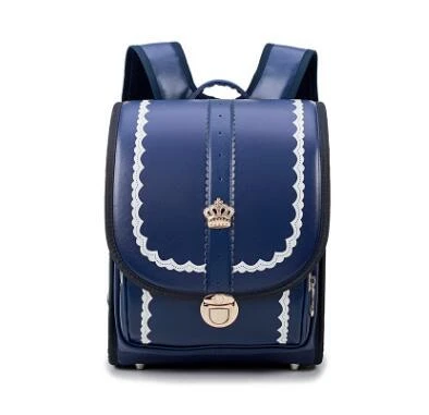Детская ортопедическая школьная сумка Детский японский рюкзак для девочек PU Hasp Randoseru японский стиль детский школьный рюкзак сумки - Цвет: blue