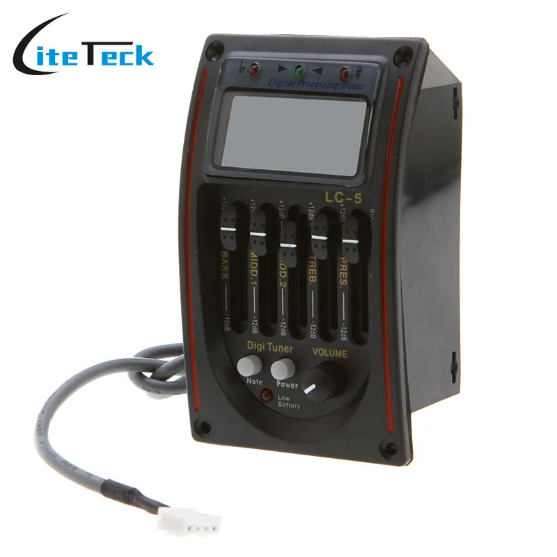 

Acoustic 5-Band EQ Equalizer Guitar Preamp Pickup Amplifier LCD Screen Tone and Volume Control Guitar Parts & Accessories