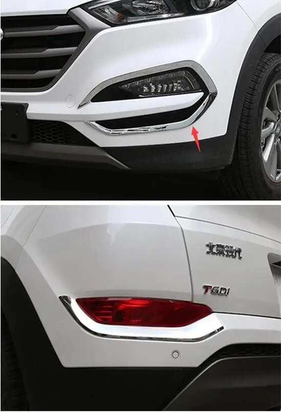 Bright Style For Hyundai Tucson 2016 2017 2018 ABS Chrome Front Rear Bumper Fog Light font