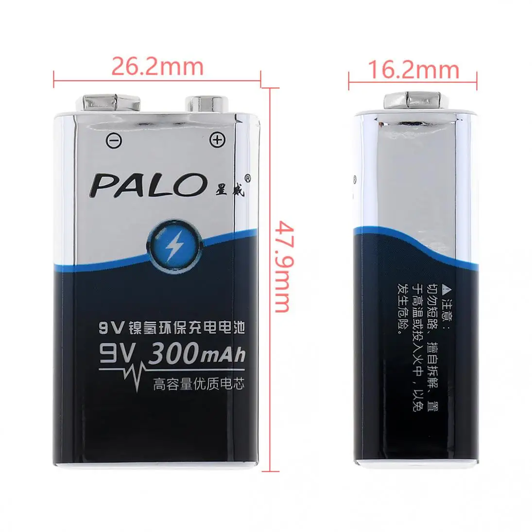 PALO 9V 6F22 300mAh ni-mh аккумуляторная батарея с 3A зарядный ток для мультиметра/беспроводной микрофон/сигнализация