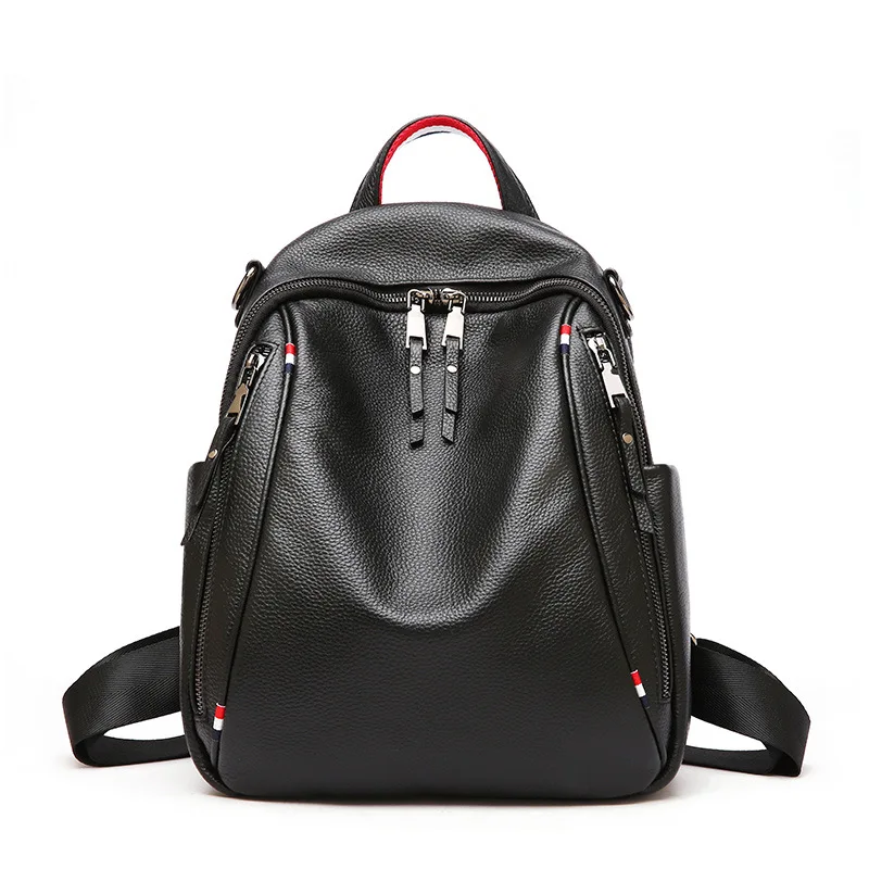

JIULINlady Backpack Genuine Leather Fashion Causal Bags High Quality Cowskin Female Shoulder Bag Trendy Backpacks For Girls
