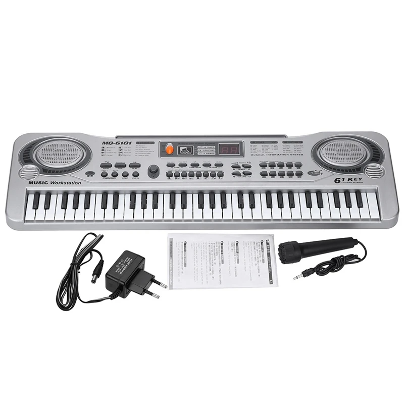  61-Key Keyboard Piano Piano Led Instrument Keyboard 21-Inch Music Education Double-Row Electronic P