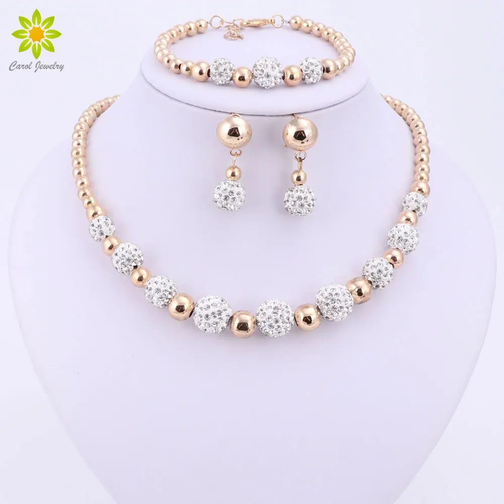Kaufen Hohe Qualität Gold Farbe Schmuck Set Hochzeit Nigerian Afrikanischen Perlen Kostüm Schmuck Armband Ohrring Halskette