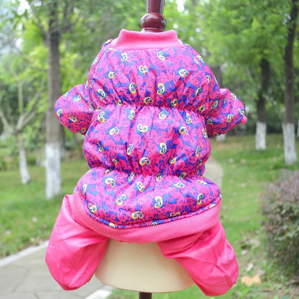 Dimensional Grid Windproof Winter Overalls Dog Coat Snowman Jacket