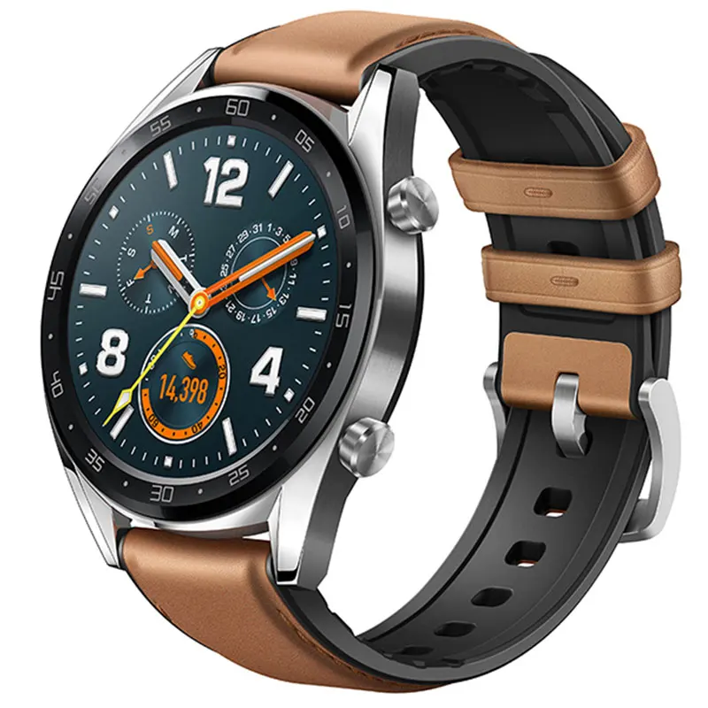 Huawei Watch GT Смарт часы Поддержка gps 5ATM водонепроницаемый AMOLED красочный экран телефонный Звонок трекер сердечного ритма для Android iOS - Цвет: Steel Color