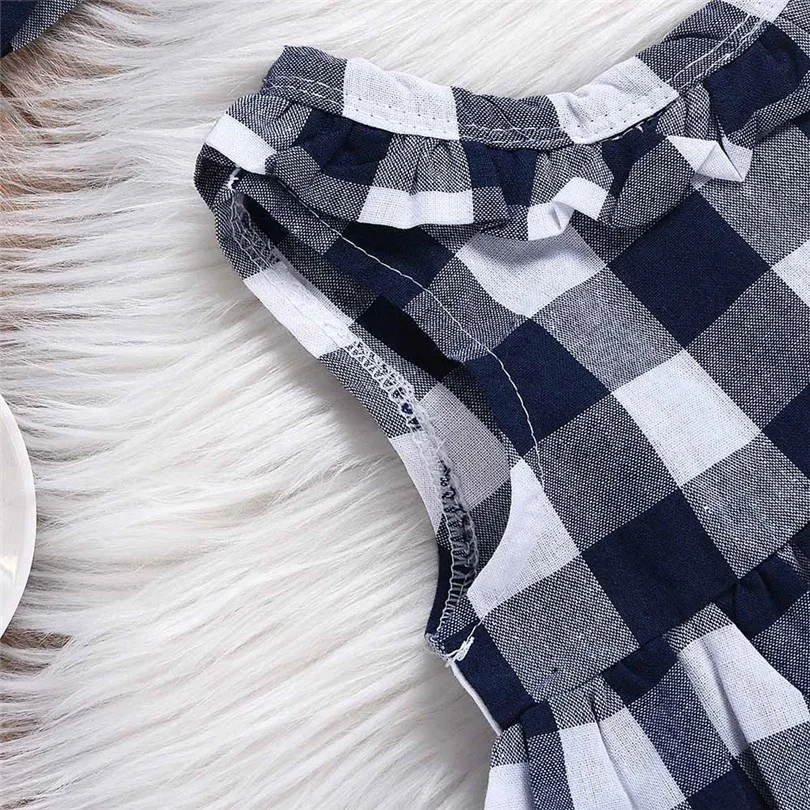 2019 New cute Toddler Baby Girl Summer Plaid Skirted T-shirt Tops+Denim Shorts Clothes Set fashion design (11)
