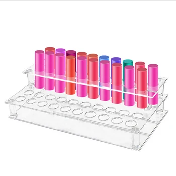 

Transparent Clear Acrylic 41-hole Lipstick Rack Lip Gloss Nail Polish Cosmetics Make Up Organizer Box Case Display Holder Stand