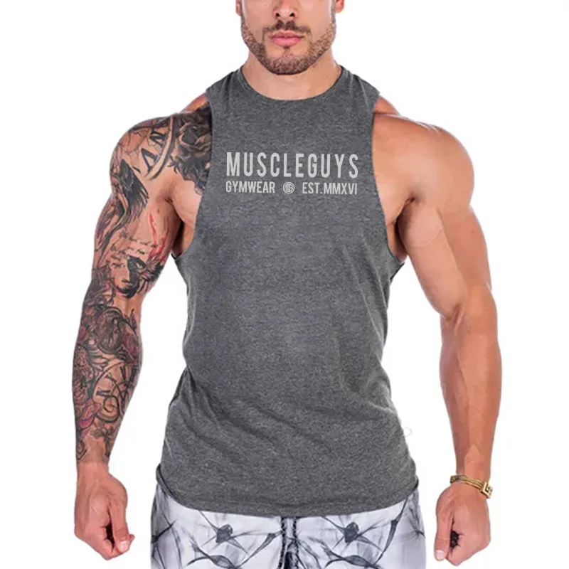 Muscleguys gymwear бренд для бодибилдинга майка для мужчин летняя модная спортивная одежда фитнес мужской жилет без рукавов m-xxl