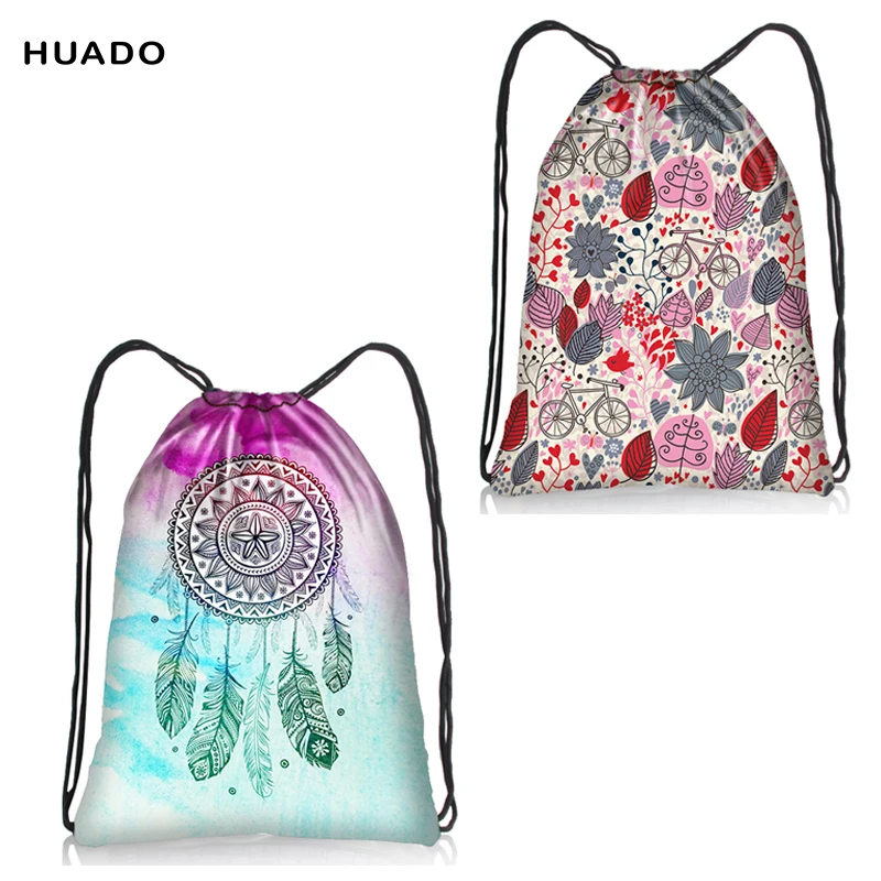 drawstring bags 3D Printing Women Backpack travel fashion teen girls