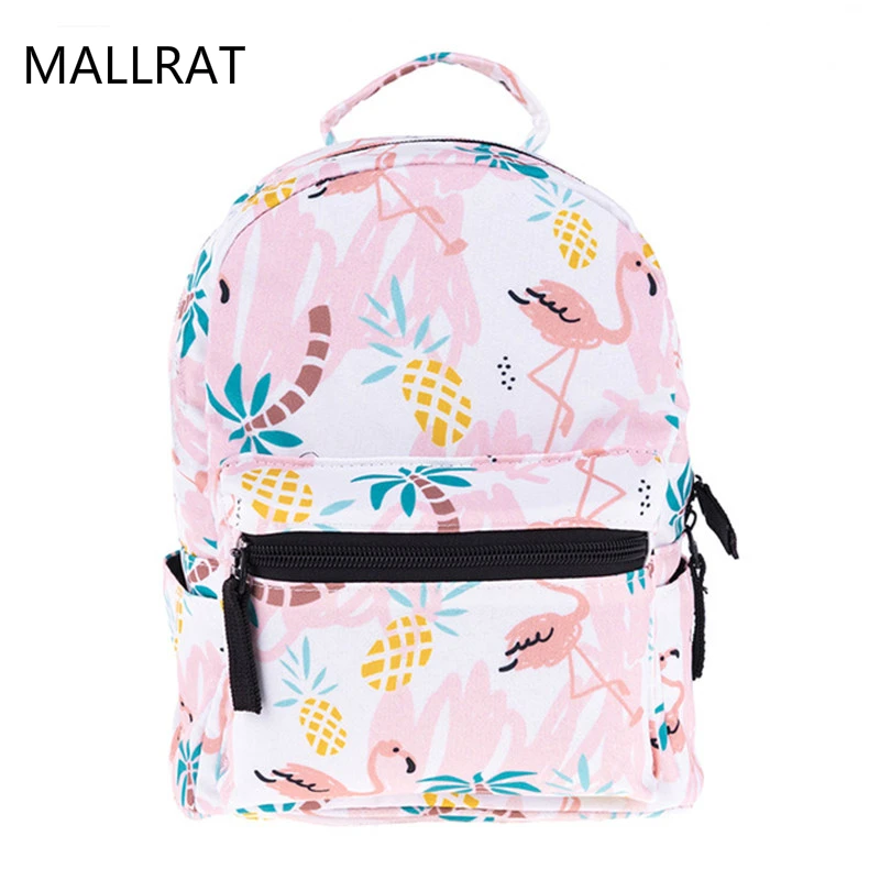 

MALLRAT pink 3D Flamingos Backpack women mini Cute Backpack with tree School Bags Backpacks To Girls School