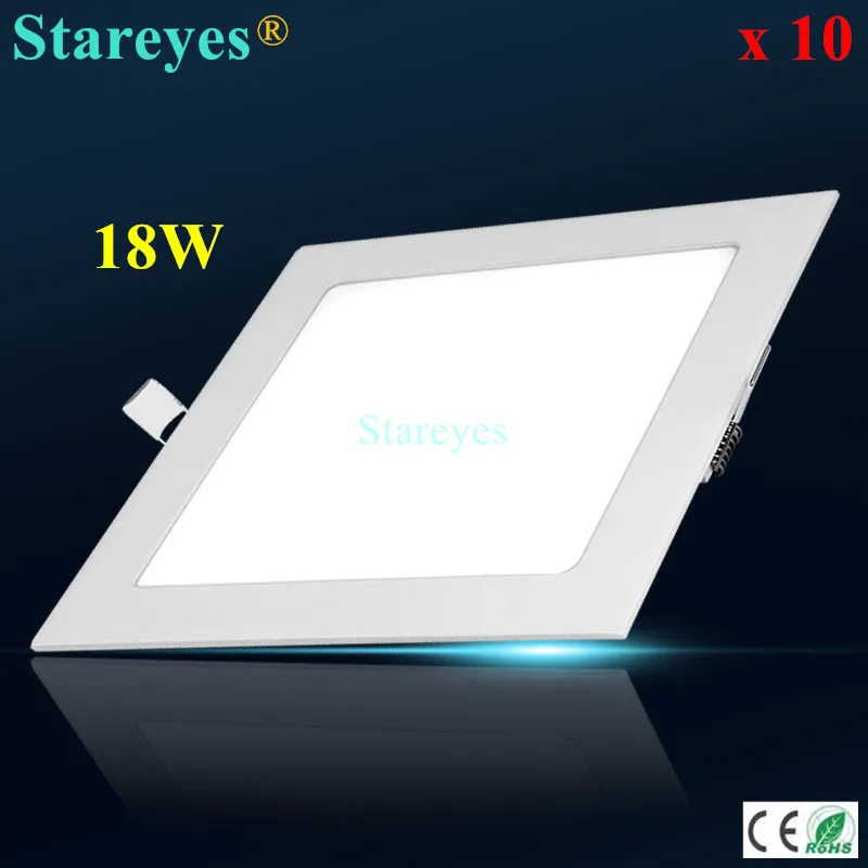 10 шт. квадратный светодиодный свет панели 18 Вт 1500LM AC85-265V 2835 SMD светодиодный потолочный светильник лампы droplight лампы освещения