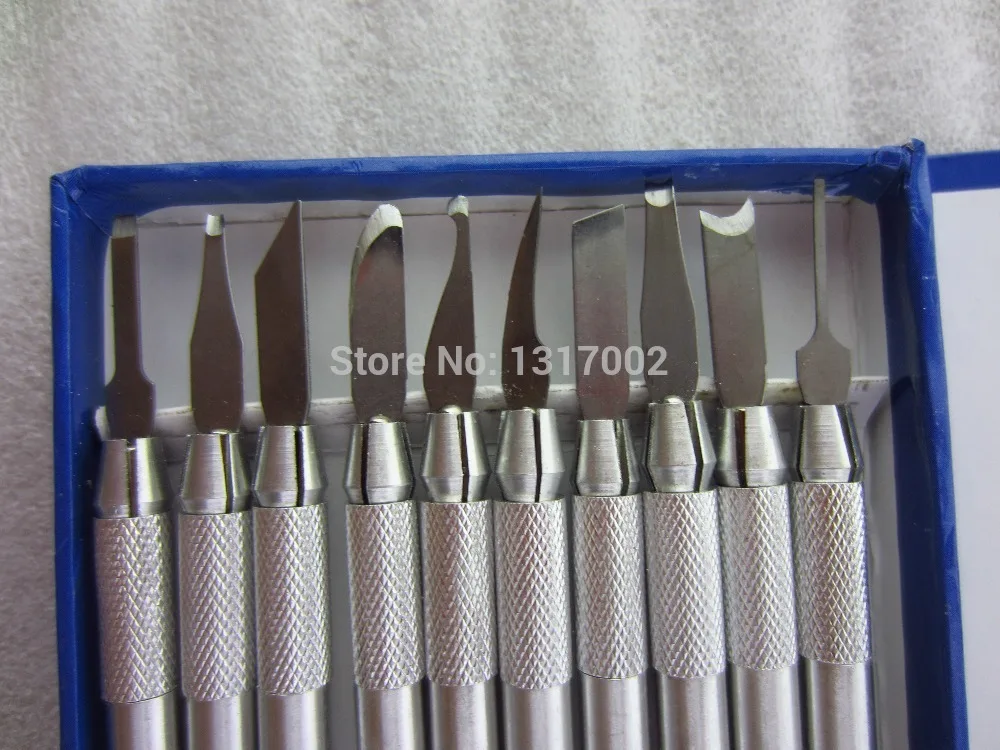 free shipping 10pcs/lot dental carving knife set, jewelry carver kit