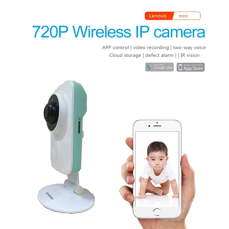 Lenovo WiFi IP Camera Mini 720P Monitor Video Surveillance smart cctv security remote Camera watch baby