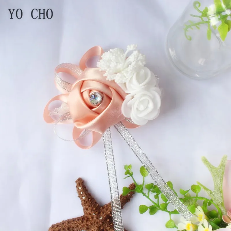 Йо Чо Сделай Сам креативный искусственный цветок на запястье для подружки невесты сестры ручной цветы невесты цветы Королевский синий свадебный Декор цветок