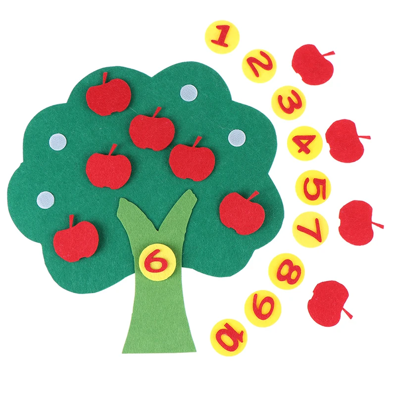 Руководство Монтессори вспомогательный материал для обучения яблони математические игрушки обучение детский сад Diy вязання одежда Раннее обучение Развивающие игрушки
