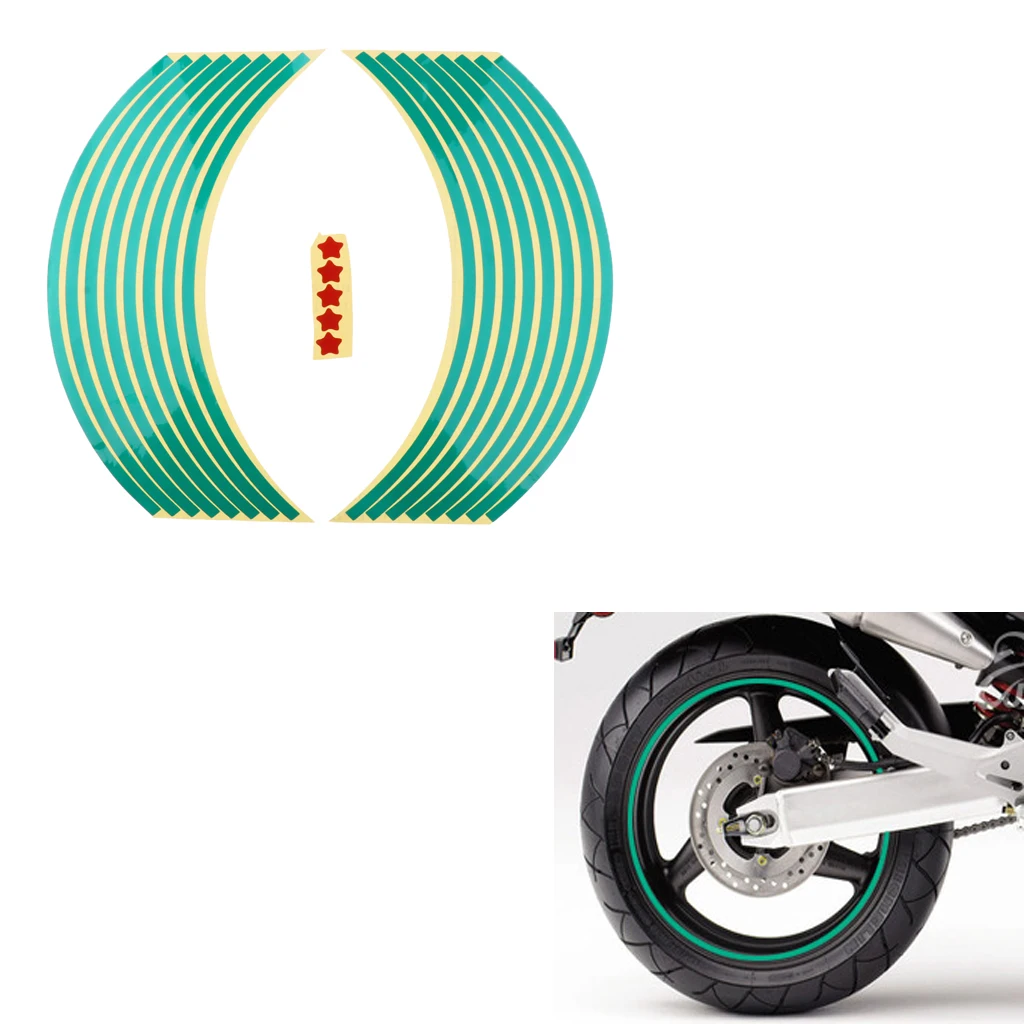 Reflective Rim Tape Wheel Stripe Decal Trim for Motorcycle Wheels 17