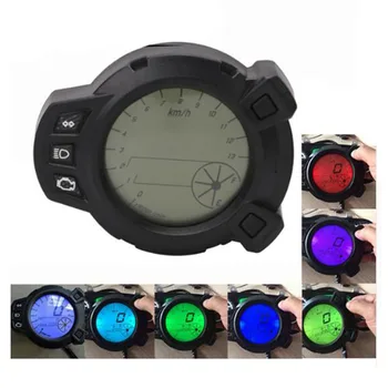 

TKOSM Motorcycle LCD Digital Display Speedometer Tachometer Odometer 7 Color Oil Level RPM Speed Meter Instrument For Yamaha BWS