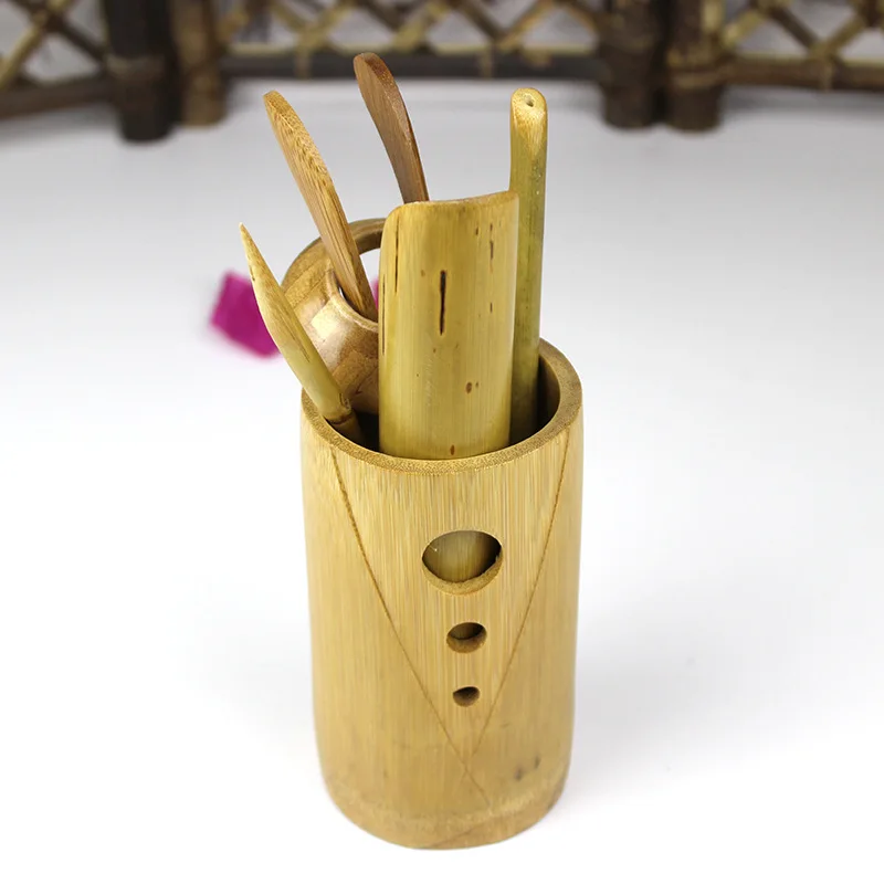 

1Set Korean tea set six gentleman handmade bamboo root set bamboo Kung Fu Tea 6pcs/Set LC 105