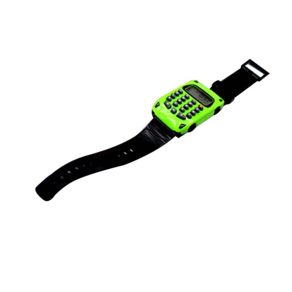 Модные Повседневные силиконовые спортивные мини многофункциональные автомобильные часы-калькулятор с датой светодиодный цифровой наручные часы для детей Прямая поставка - Цвет: Зеленый