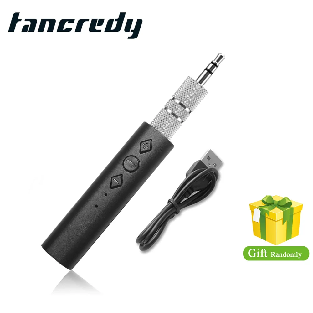 Аудиоадаптер Tancredy Bluetooth 4 1 Aux приемник автомобильный комплект свободные руки 3 5 мм
