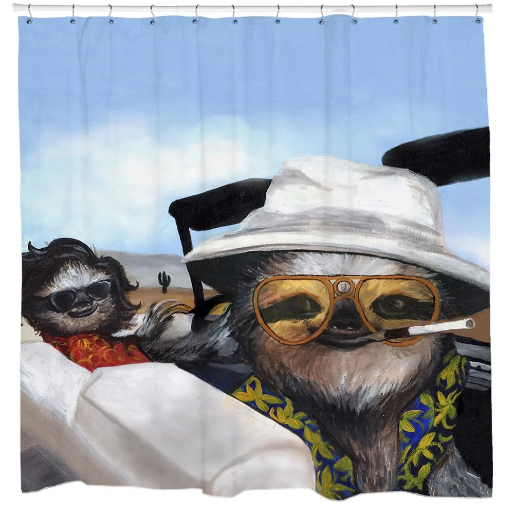 Funny Shower Curtain Sloth Shower Curtain Movie Shower Curtain Retro Bathroom Decor Western