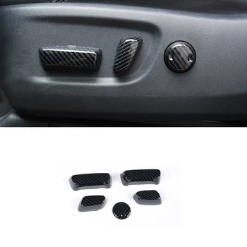 

For Toyota Land Cruiser Prado FJ150 2018 ABS Carbon fiber pattern Seat adjustment knob trim cover Car Styling Accessories 5pcs