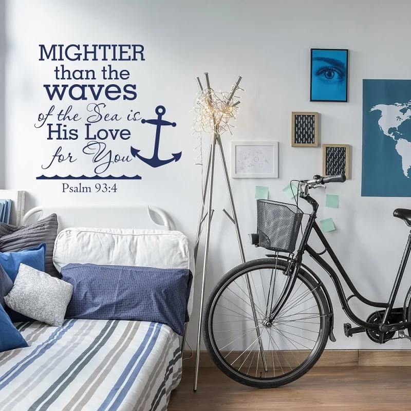 

Psalm 93:4 reference wall decals vinyl art decal living room bedroom kindergarten children's room decoration wall stickers 2SJ16