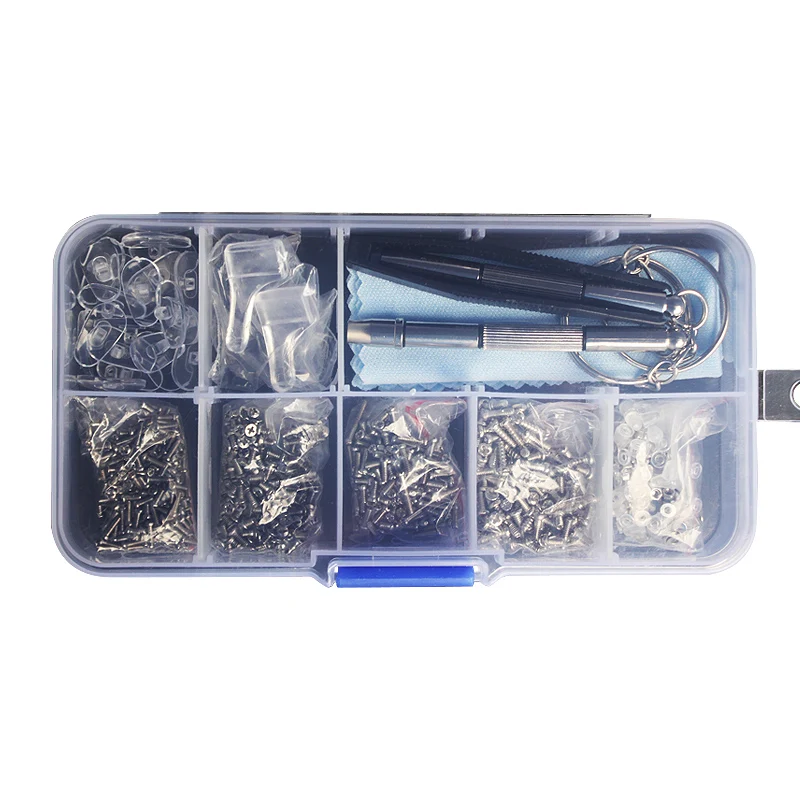 COLOUR_MAX Eyeglasses Sun Glasses Screws Sets Nuts Nose Pad Optical Repair Tool Parts Assorted