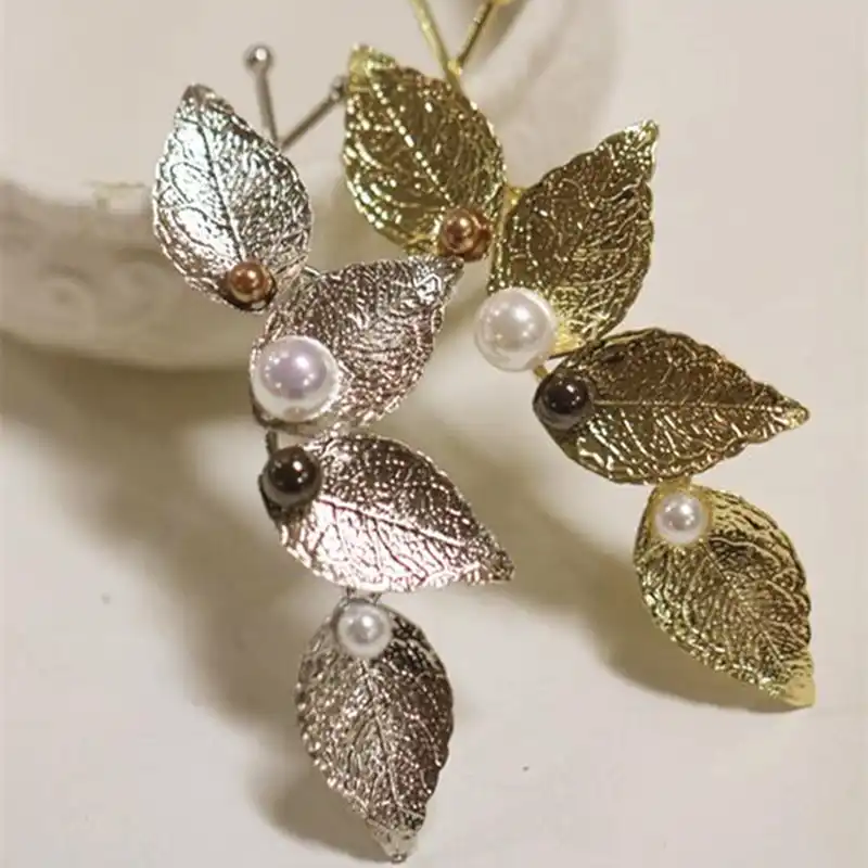1 шт. Модные Ретро листья жемчуг шпилька головной убор CJWD86|pearl hairpin|pearl headdresshairpin leaf |