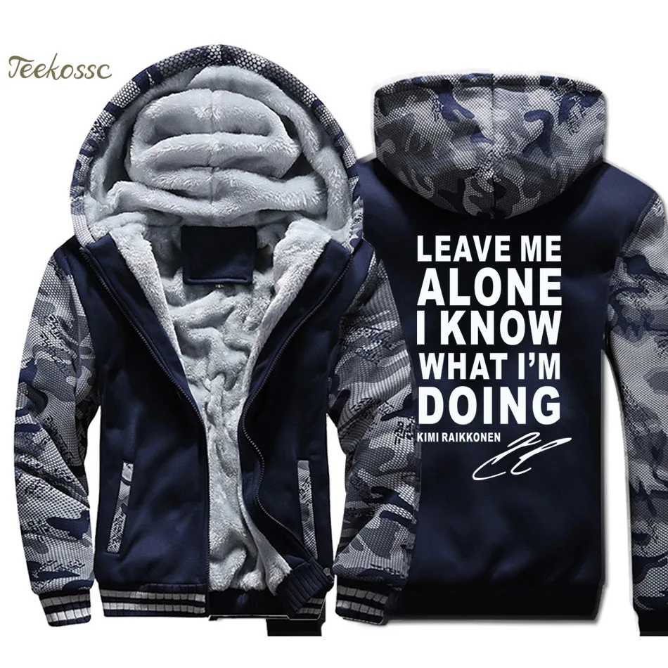 

Leave Me Alone I Know What I'M Doing Hoodie Men Hooded Sweatshirt Coat 2018 Winter Thick Fleece Warm Camouflage Jacket