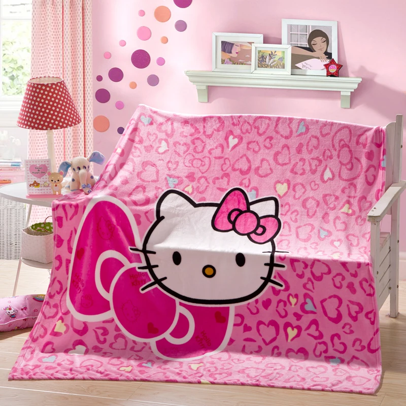 

Pink Hello Cat Children Mouse Lightweight Thin Bed Blanket Throws for Kids Summer Throws Blanket Covers Flatsheet