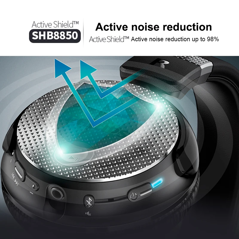 US $75.06 Original Philips SHB8850 wireless headset Bluetooth active noise reduction powerful beterry NFC Earphone with microphone