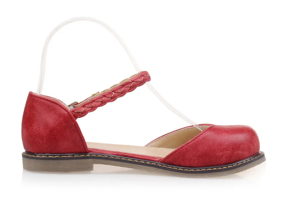 Odetina Новая Мода Женщины Повседневная D'Orsay обувь плоская удобная пряжка ремешок на лодыжке Повседневные балетки с круглым носком