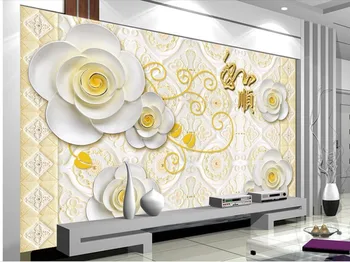 

3d wallpaper flower Home Decoration Embossed flowers 3d wallpaper modern for living room murals