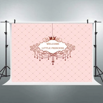 

BEIPOTO Royal Little Prince princess Baby Shower Backdrop Golden Crown Background pink dessert table Party Supplies Decoration