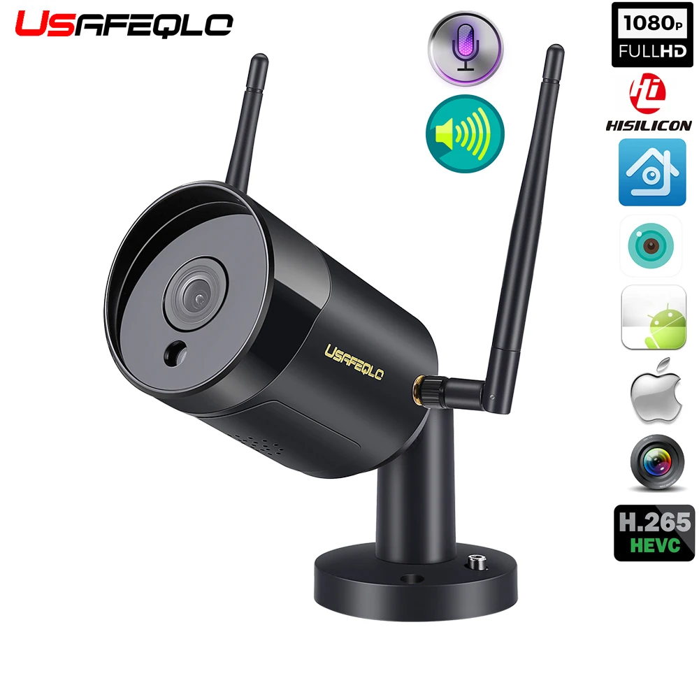 USAFEQLO, 1080 P, два способа записи аудио, проводная, Wifi камера, водонепроницаемая, ночное видение, 2 МП, беспроводная камера, обнаружение движения, слот для sd-карты