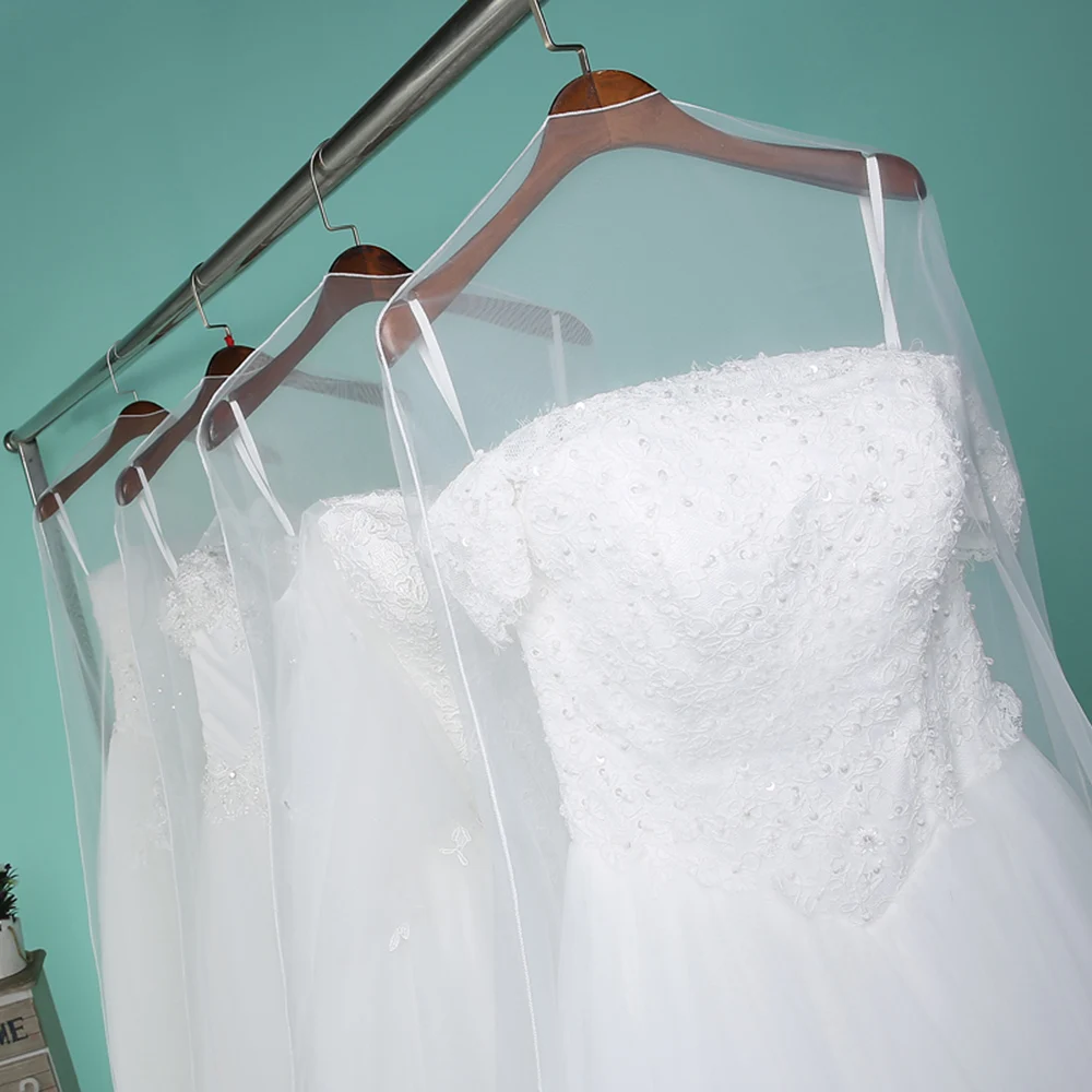 1 шт. пыленепроницаемые Чехлы для невесты, сумки для хранения свадебного платья, чехол для одежды, прозрачный чехол для гардероба