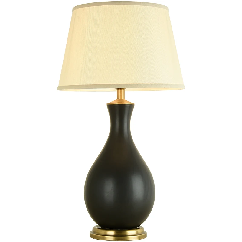 

The modern table lamp Kung home decoration copper ceramic art secene E27 Table lamp sitting room bedroom lighting desk light