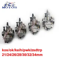 Sclmotos-21 24 26 28 30 32 34 мм для KEIHI косо око МОТОЦИКЛ КАРБЮРАТОР Запчасти Carb с Мощность jet Fit скутер Гонки ATV