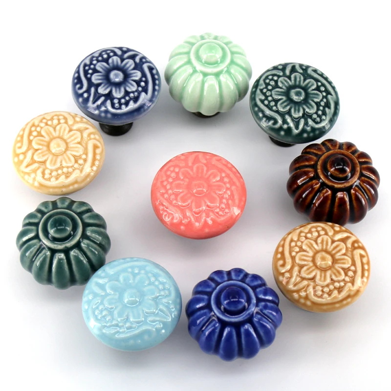 1X الأطفال روم السيراميك مقابض خزانة الكلاسيكية درج التأثيرات دولاب باب خزانة ملابس مقبض سحب مقابض للأثاث